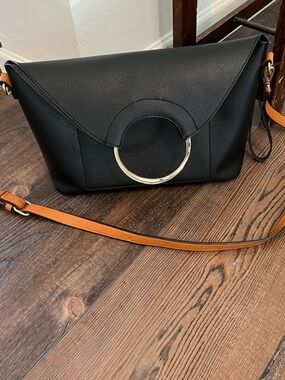 Black Foldover Crossbody Purse